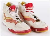 1992-93 Hakeem Olajuwon Houston Rockets Signed LA Gear Game Worn Sneakers (MEARS LOA) *JSA*
