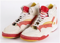 1992-93 Hakeem Olajuwon Houston Rockets Signed LA Gear Game Worn Sneakers (MEARS LOA) *JSA*