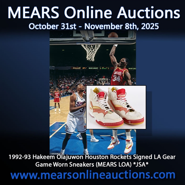 1992-93 Hakeem Olajuwon Houston Rockets Signed LA Gear Game Worn Sneakers (MEARS LOA) *JSA*