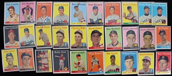 1958 Topps Baseball Trading Cards - Lot of 350+ w/ Numerous Hall of Famers & Stars