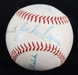 1961-63 National League Umpires Multi Signed ONL Giles Baseball w/ Jocko Conlan, Ken Burkhart, Vinnie Smith & More (JSA)