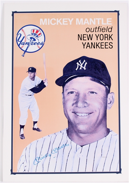 1951-68 Mickey Mantle NY Yankees Signed 25x36 LE Lithograph *JSA*