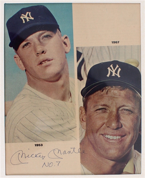 1953-67 Mickey Mantle NY Yankees Signed Sport Magazine Page (PSA/DNA)