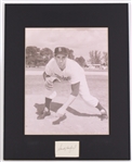 1955-66 Sandy Koufax LA Dodgers Signed 16x20 Matted Cut w/ Print *JSA*