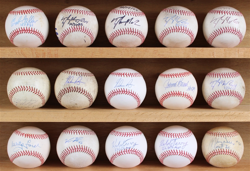 1980-2000s Baseball Collection - Lot of 20 w/ 15 Signed Including Johnny Bench, Nolan Ryan, Bob Feller, Whitey Ford & More (JSA)