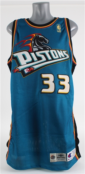 1996-97 Grant Hill Detroit Pistons Game Worn Road Jersey (MEARS A5)