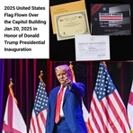 2025 United States Flag Flown Over the Capitol Building Jan 20, 2025 in Honor of Donald Trump Presidential Inauguration