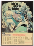 1974 Atlanta Braves 24x33 Atlanta Stadium Hung Wooden Home Schedule (First Known Example) 