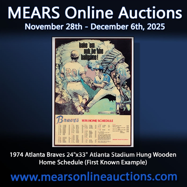 1974 Atlanta Braves 24"x33" Atlanta Stadium Hung Wooden Home Schedule (First Known Example) 