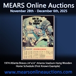 1974 Atlanta Braves 24"x33" Atlanta Stadium Hung Wooden Home Schedule (First Known Example) 