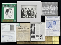 1949-59 Minneapolis Lakers Team Signed News Sheet, Laker News, Team Photo & more *JSA* (Lot of 16)