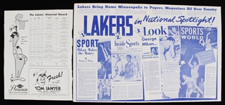 1949-59 Minneapolis Lakers Team Signed News Sheet, Laker News, Team Photo & more *JSA* (Lot of 16)