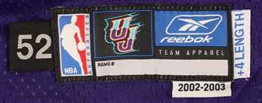 2002-03 Karl Malone Utah Jazz Game Worn Road Jersey (MEARS A5)