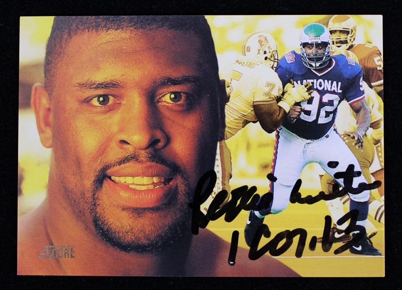 1992 Reggie White Green Bay Packers Signed 11 of 25 Score Trading Card (JSA) 