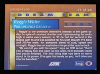 1992 Reggie White Green Bay Packers Signed 11 of 25 Score Trading Card (JSA) 