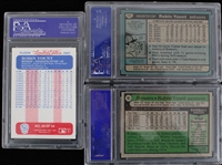 1979-87 Robin Yount Milwaukee Brewers Signed Topps, Fleer Trading Cards (PSA/DNA Slabbed)(Lot of 3)