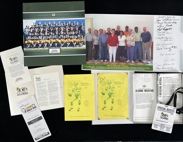 1970s-2020s Green Bay Packers Super Bowl I Reunion Book, Lionel Aldridge Memorabilia & more (Lot of 15+)