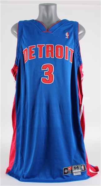 2002-03 Ben Wallace Detroit Pistons Signed Game Worn Road Jersey (MEARS A5 / JSA) Defensive Player of the Year Season
