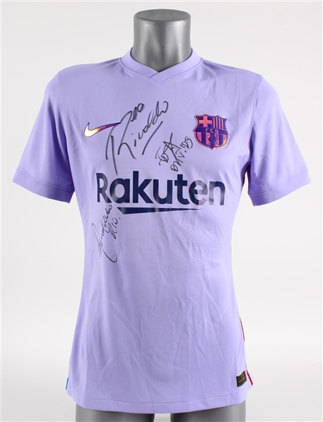 2021 Juan Pablo Sorin FC Barcelona Legends Multi Signed Jersey w/ Ronaldinho, Rivaldo & More (MEARS LOA / JSA) 