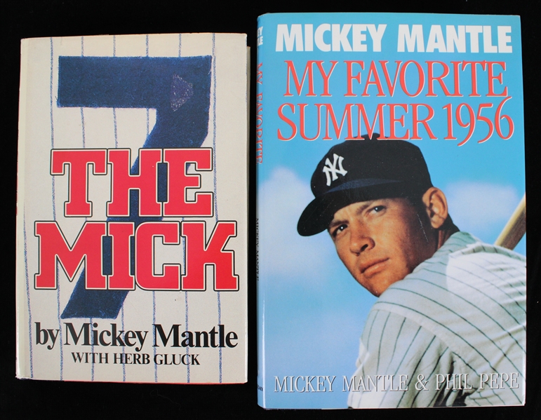 1951-68 Mickey Mantle NY Yankees Signed The Mick & My Favorite Summer Books (JSA)
