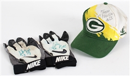 1995-97 LeRoy Butler Green Bay Packers Signed Game Worn Nike Gloves + Fuzzy Thurston / Adam Timmerman Dual Signed Cap (MEARS LOA / JSA)