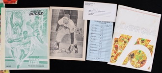 1970s-80s Milwaukee Bucks & Brewers Media Guides, Signed Baseballs & more (Lot of 19)