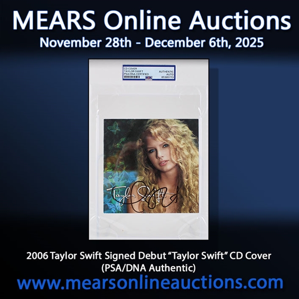 2006 Taylor Swift Signed Debut “Taylor Swift” CD Cover (PSA/DNA Authentic)