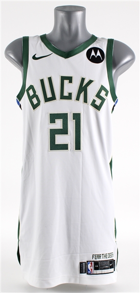 2021 Jrue Holiday Milwaukee Bucks NBA Finals Team Issued Home Jersey (MEARS LOA)