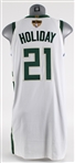 2021 Jrue Holiday Milwaukee Bucks NBA Finals Team Issued Home Jersey (MEARS LOA)