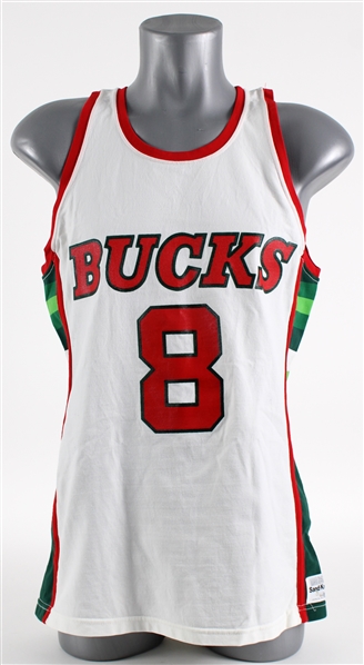 1980s Marques Johnson Milwaukee Bucks #8 Sand Knit Jersey