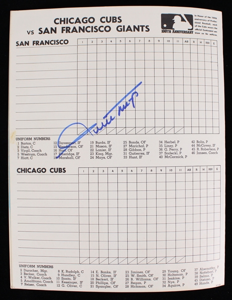 1969 Willie Mays San Francisco Giants Signed Official Program (JSA) 