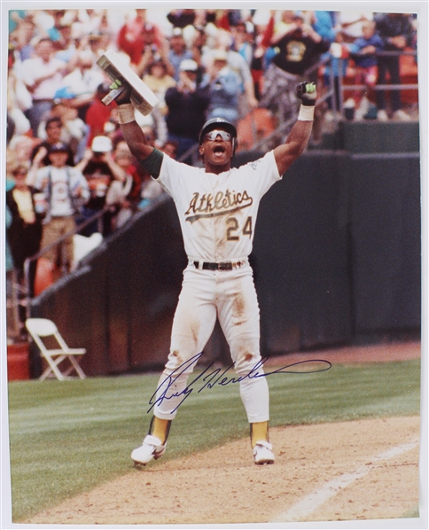 1979-2003 Ricky Henderson Oakland Athletics Signed 16x20 Photo (JSA)