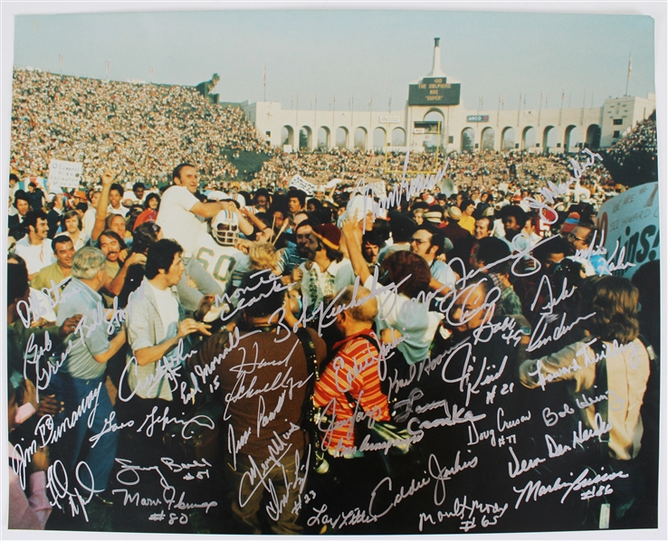 1972 Miami Dolphins Team Signed 16x20 Photo w/ Bob Griese, Larry Ball & more (JSA) 