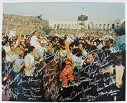 1972 Miami Dolphins Team Signed 16x20 Photo w/ Bob Griese, Larry Ball & more (JSA) 