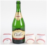 2010-12 Ryan Braun, Mark Rogers Signed Baseballs w/ Brewers Playoff Champagne Bottle (JSA)