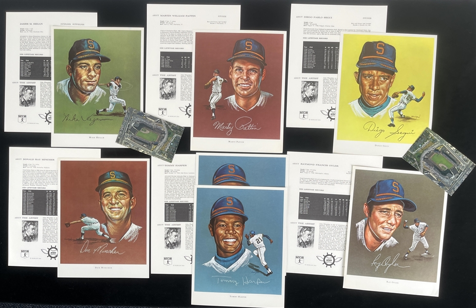 1969 Seattle Pilots 8x10 John Wheeldon Portraits w/ Sicks Stadium Postcards (Lot of 15)