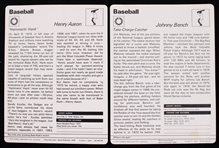 1977 Hank Aaron & Johnny Bench Editions Rencontre Baseball Cards 