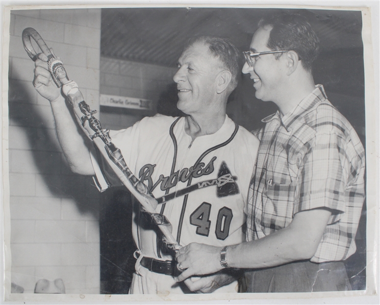 1953-56 Charlie Grimm Milwaukee Braves 11" x 14" Original Photograph