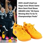 2025 Jewell Lloyd Las Vegas Aces Shoes Game  Worn Semi Final Shoes (MEARS LOA) “Hit Game Winning Shot To Go To Championships Finals”