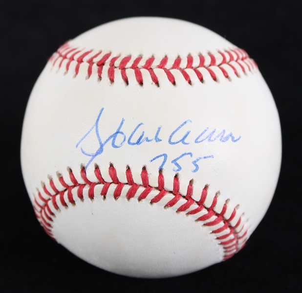 1954-76 Hank Aaron Milwaukee Braves Signed National League Baseball (JSA)