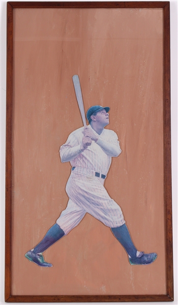 1920-34 style Babe Ruth NY Yankees 16" x 29" Framed Die Cut (exact date unknown)