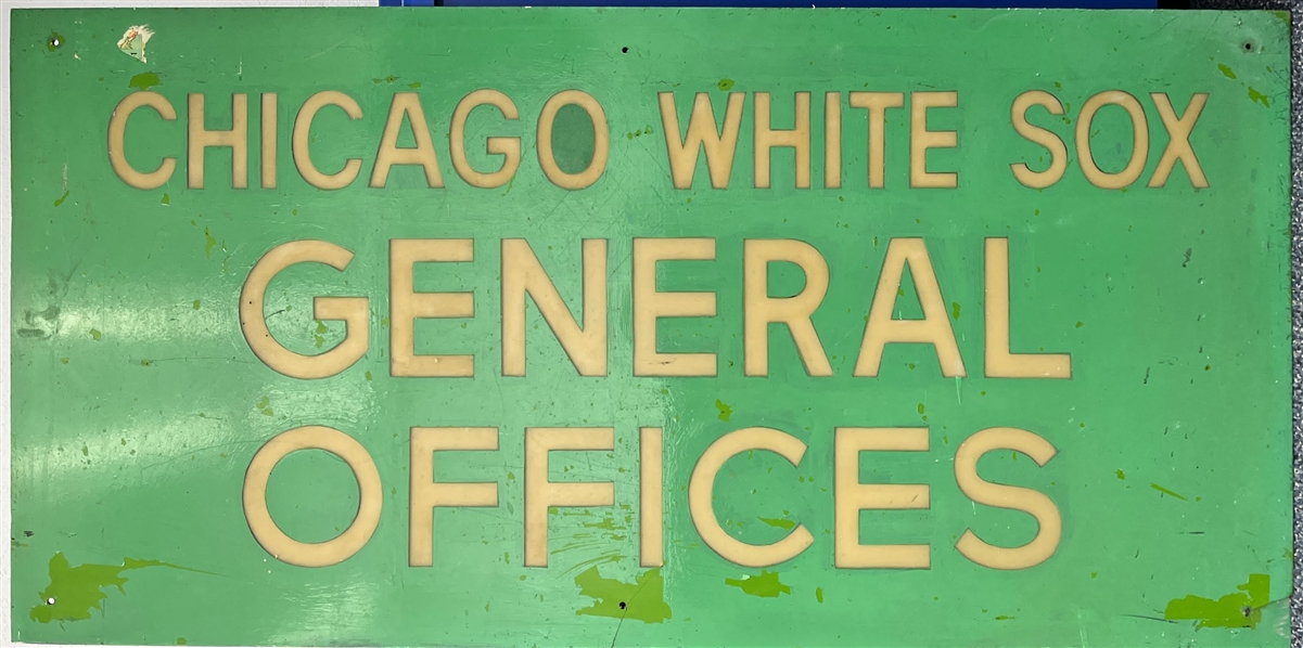 1910-1990 Chicago White Sox Comiskey Park 30" x 60" General Offices Sign 