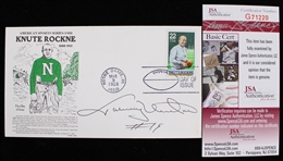 1988 Johnny Unitas Baltimore Colts Signed First Day Issue Knute Rockne Envelope *JSA* 
