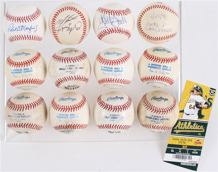 1990s-2000s Game Used & Signed Baseball Collection - Lot of 12 (MEARS LOA)