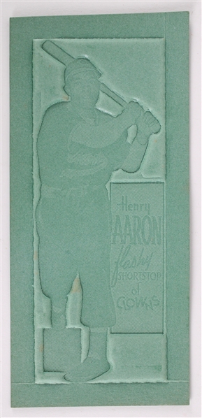 1952 MINT Henry Aaron Indianapolis Clowns Negro League 2.5"x6" Printers Plate Taken from Team Postcard