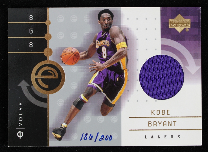 2001 Kobe Bryant LA Lakers LE 186/200 Upper Deck Game Jersey Trading Card 
