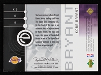 2001 Kobe Bryant LA Lakers LE 186/200 Upper Deck Game Jersey Trading Card 