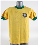 1970s Pele Brazille Autographed w/ Inscription Match Worn Jersey *JSA Full Letter*/MEARS LOA