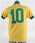 1970s Pele Brazille Autographed w/ Inscription Match Worn Jersey *JSA Full Letter*/MEARS LOA