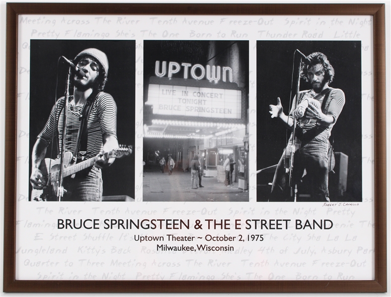 1975 Bruce Springsteen & The E Street Band 19"x25" Framed Milwaukee Uptown Theater Poster 